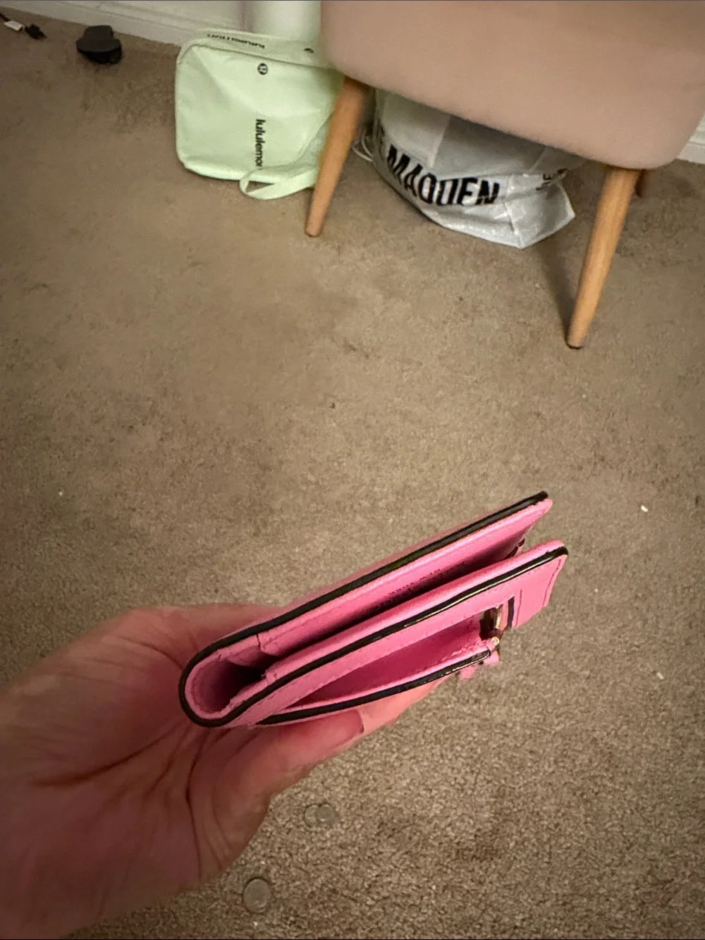 kate spade bright pink saffiano leather continental wallet with gold logo